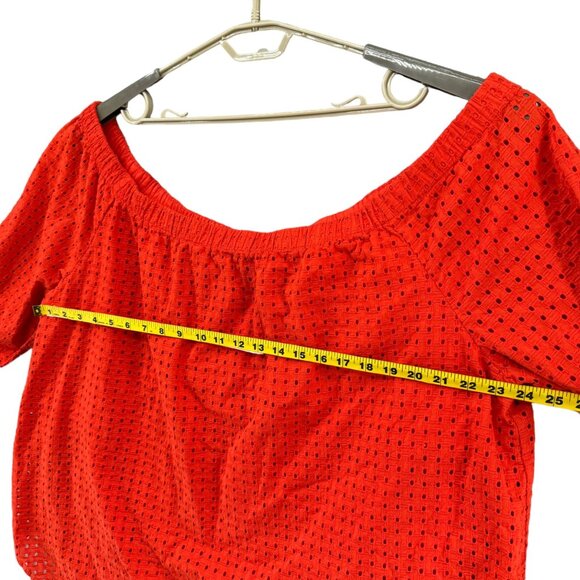 Jessica London Perforated Top Womens Orange Perforated Cotton SS Size 28W - Picture 9 of 11